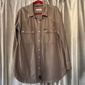 We the Free Brown Button Down Shirt